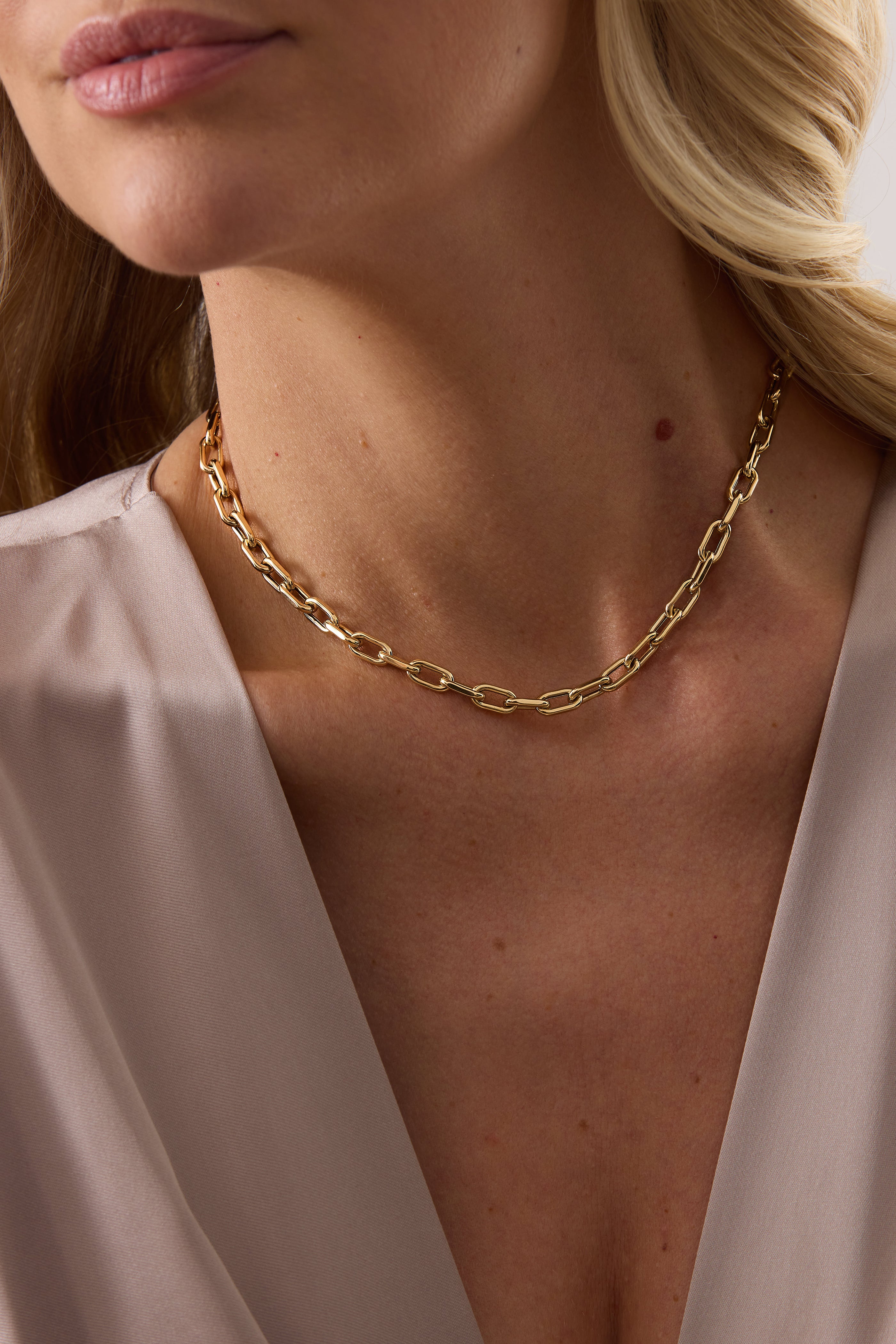 SW Gold Medium Rectangle Necklace