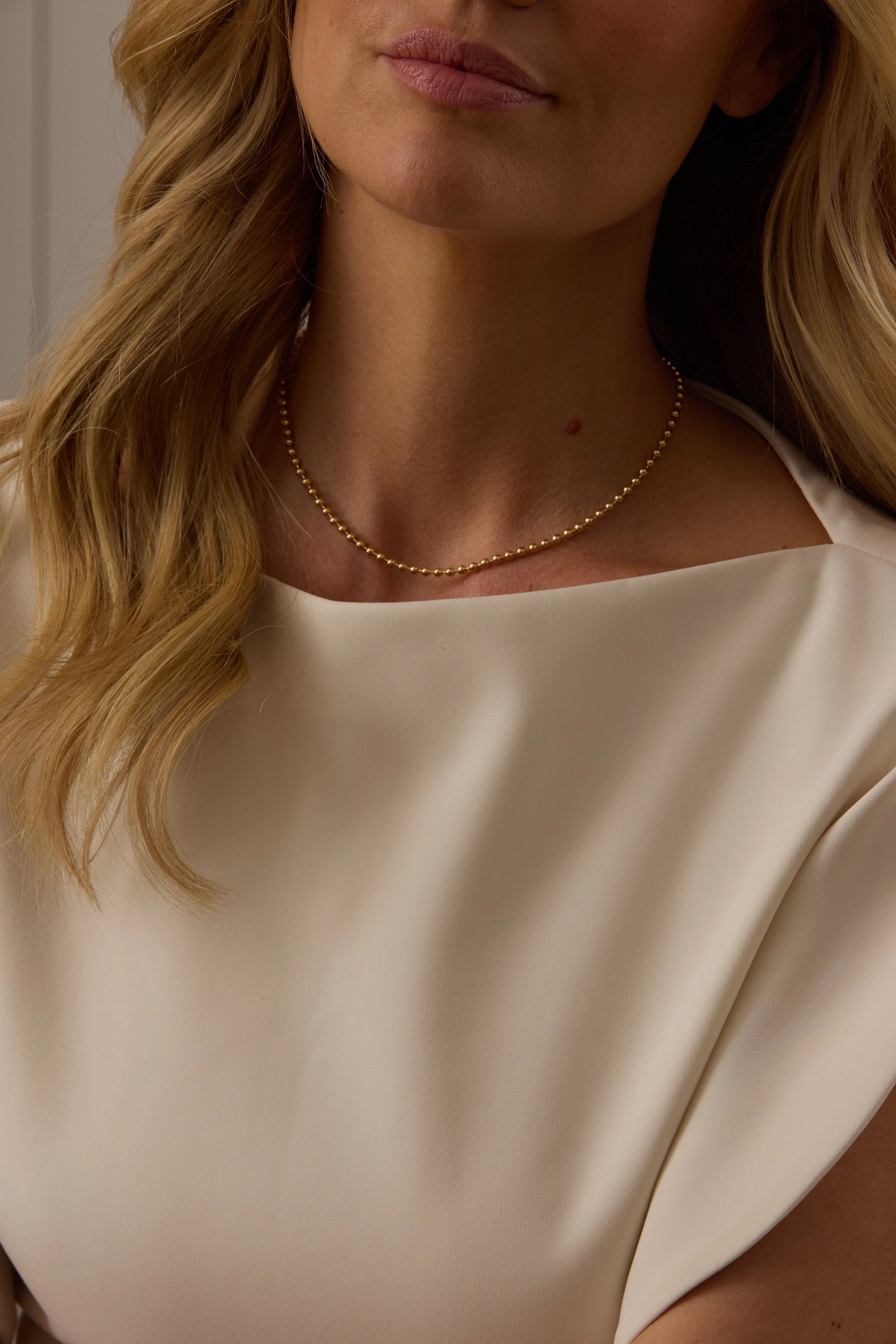 SW Gold Large Round Bead Necklace