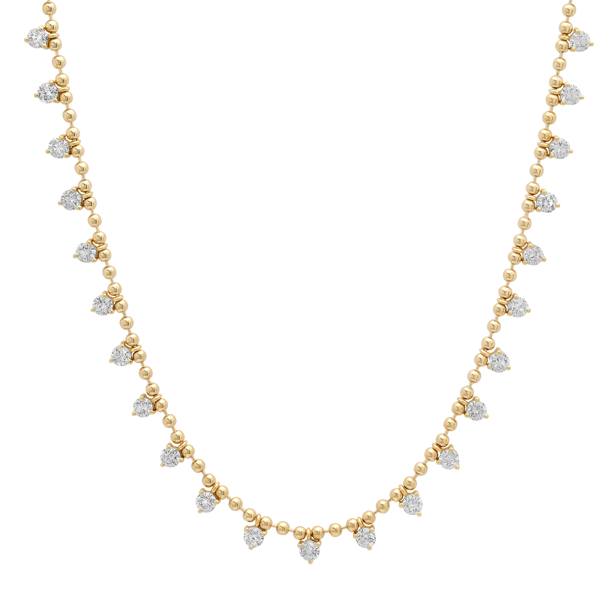 SW Gold 27 Drop Round Diamond 16" Necklace