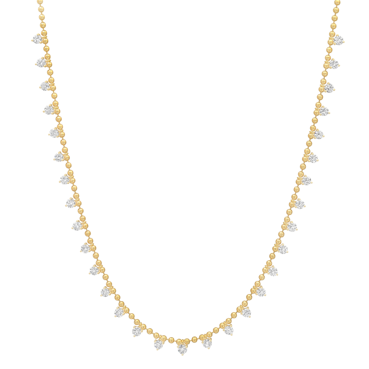SW Gold 31 Drop Round Diamond 18" Necklace