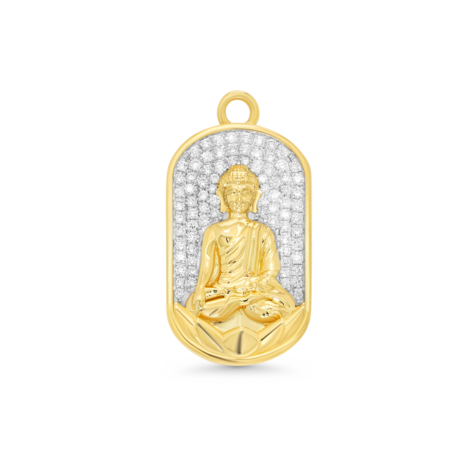 SW Gold & Diamond Buddha and Lotus Charm