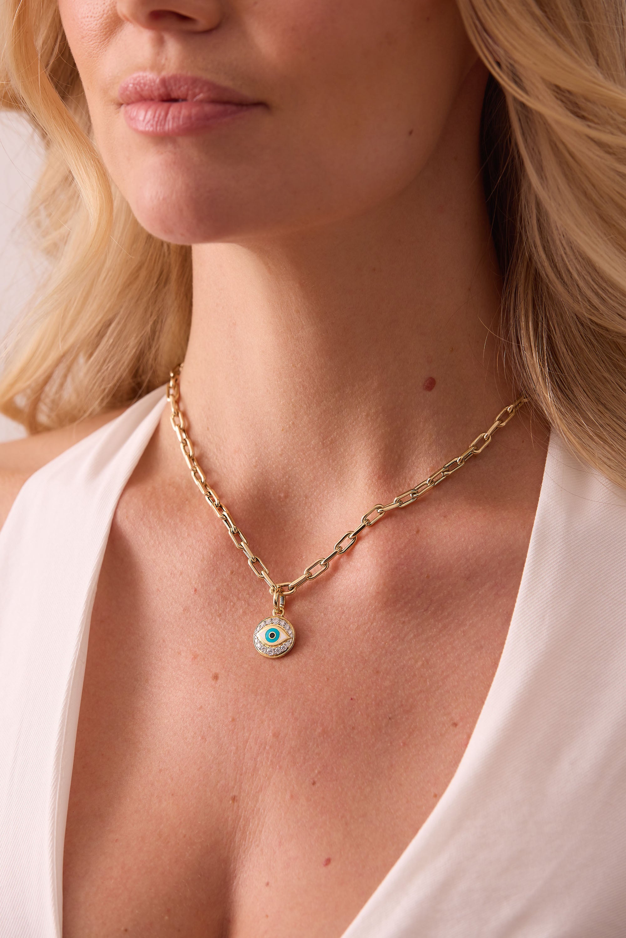 SW Gold & Diamond Evil Eye Charm