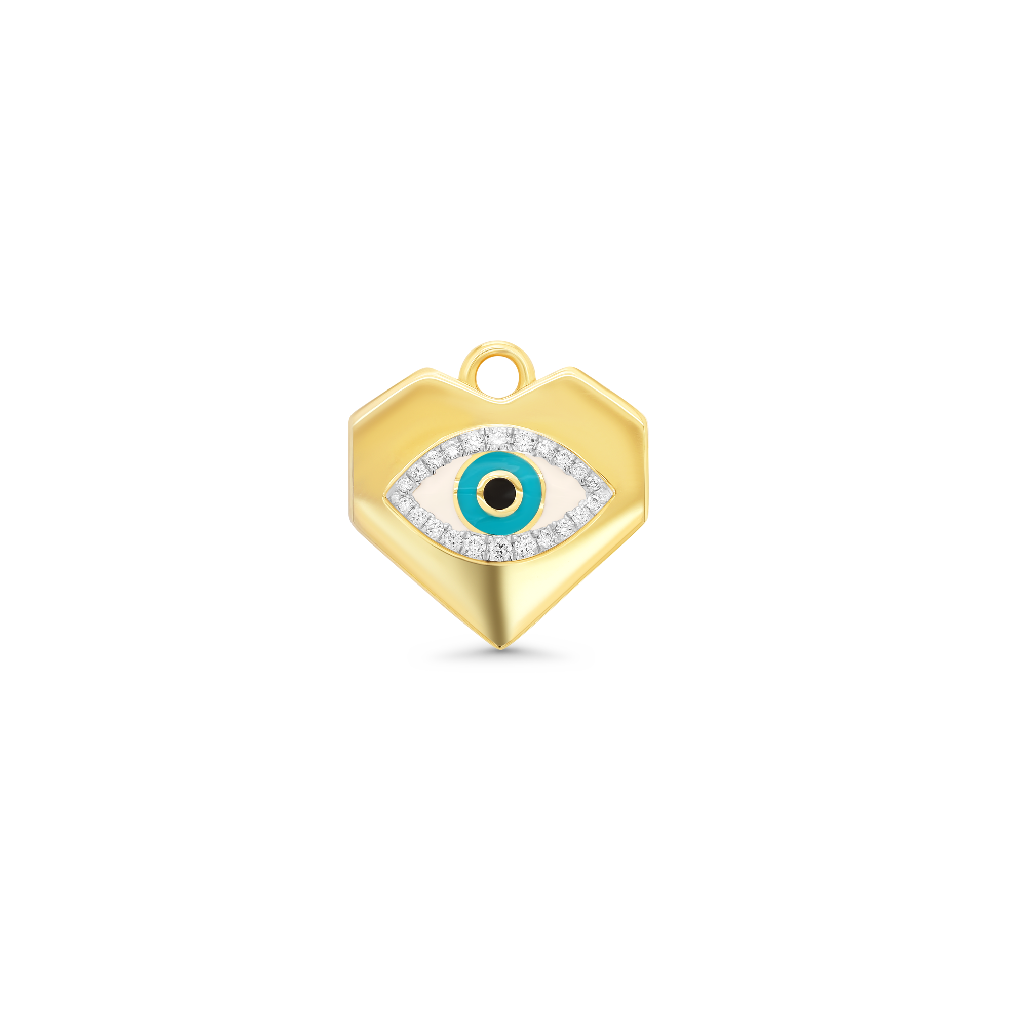 SW Gold & Diamond Evil Eye Heart Charm