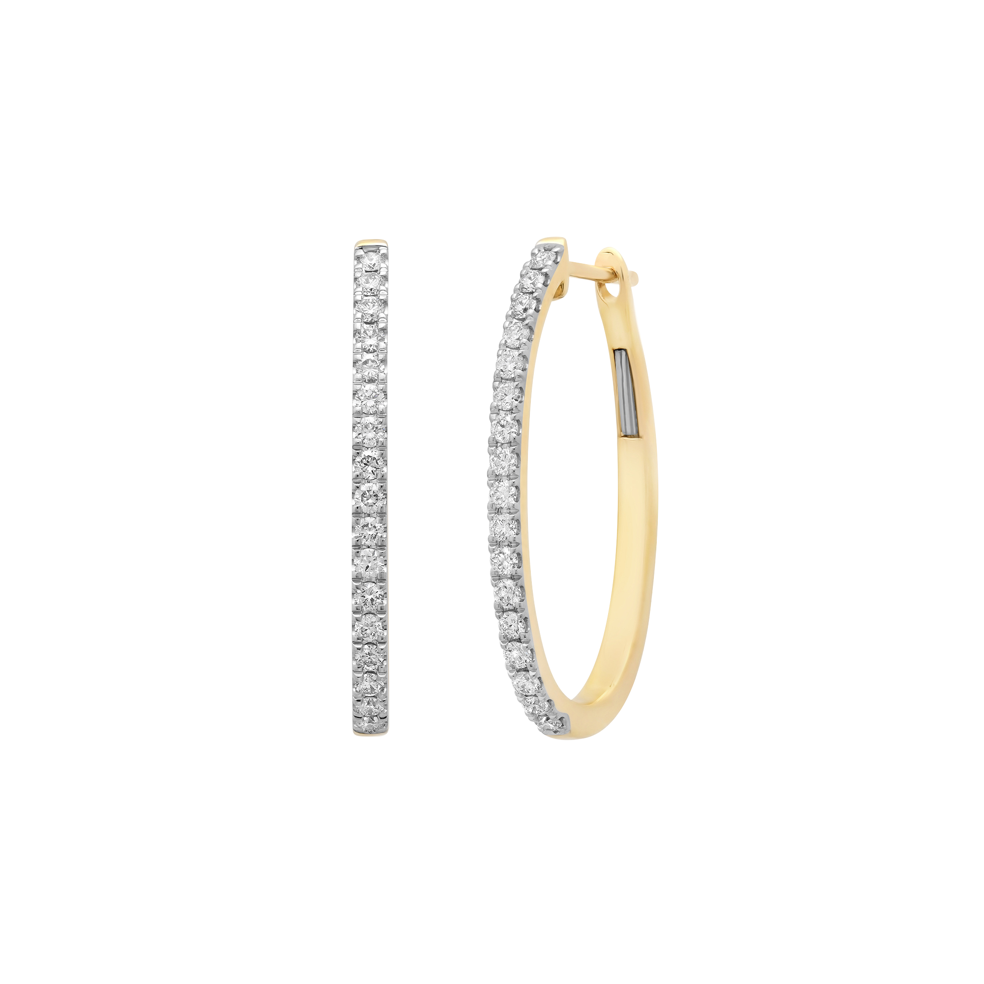 SW Gold & Diamond Elongated Large Eternity Hoops
