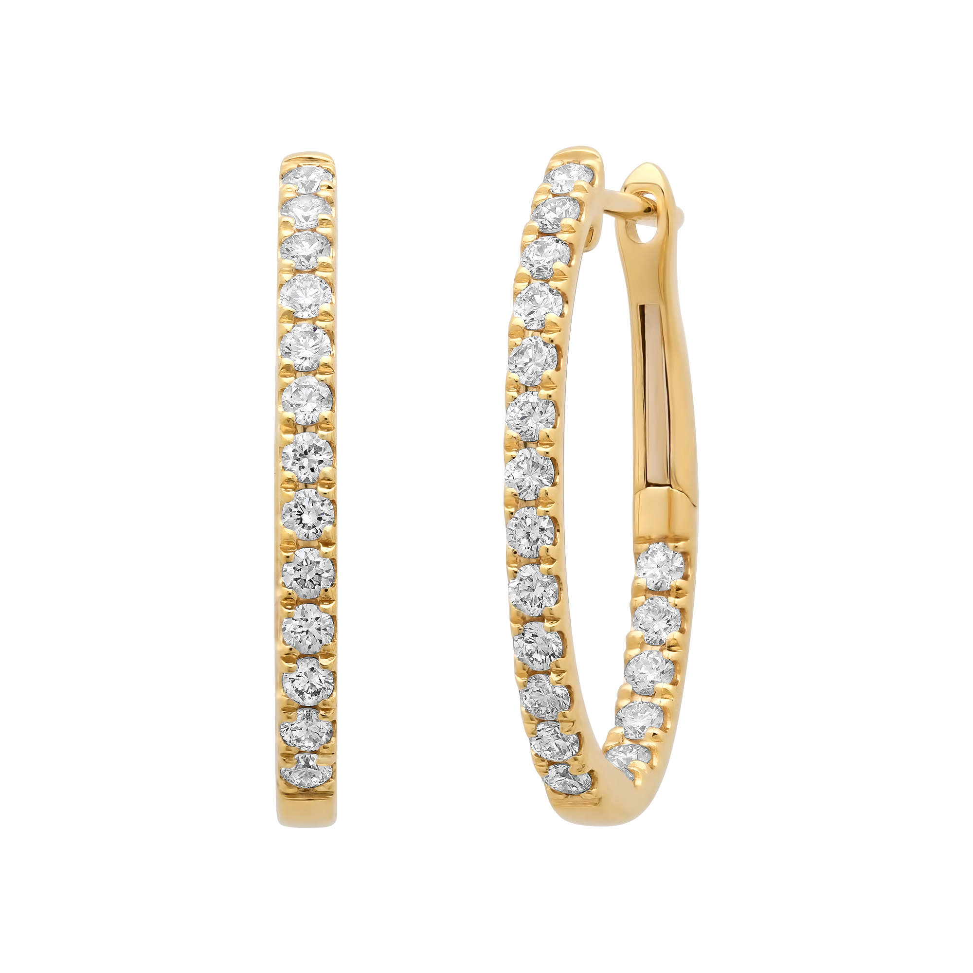 SW Gold & Diamond Elongated Petite Eternity Hoops
