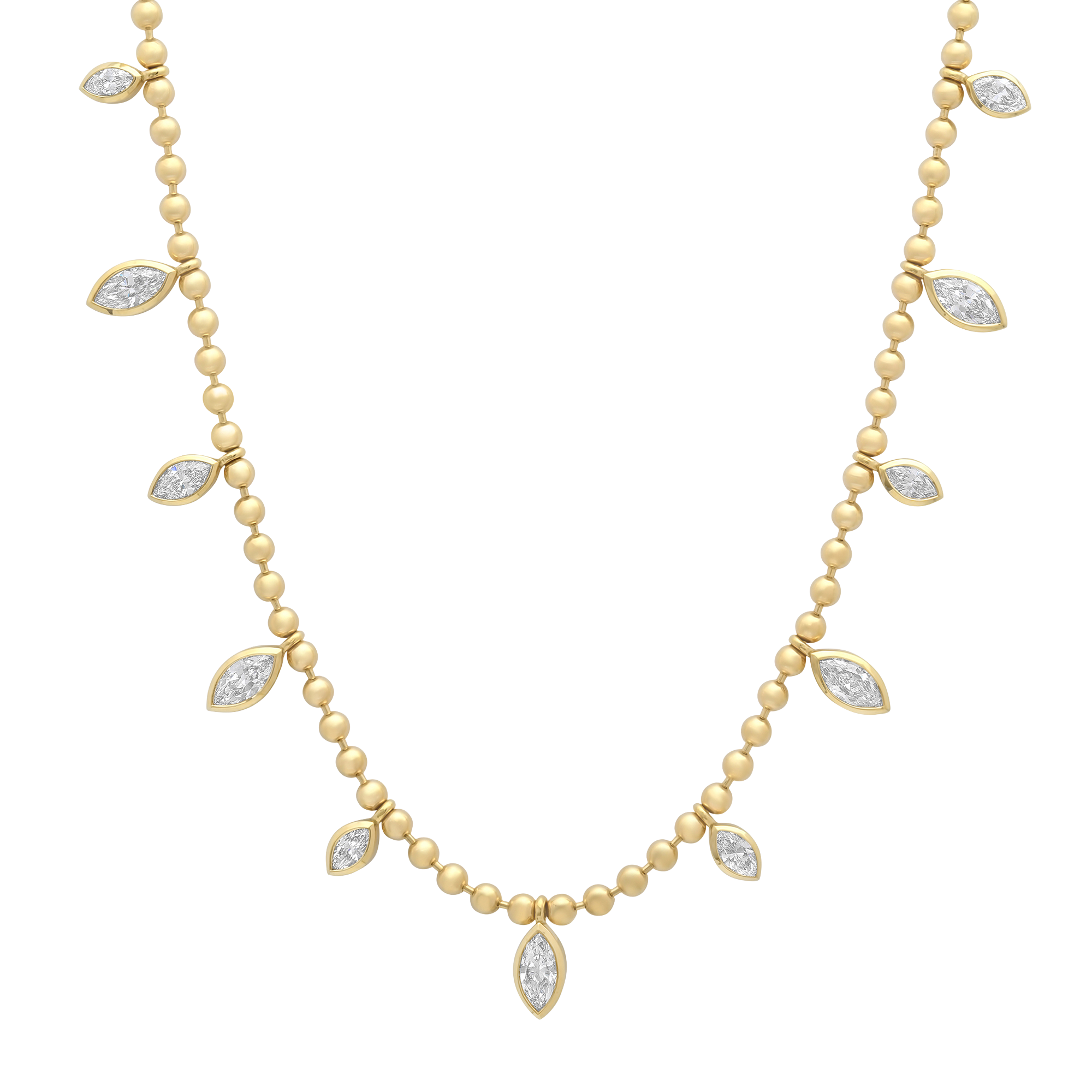 SW Gold 11 Drop Marquise 16" Necklace