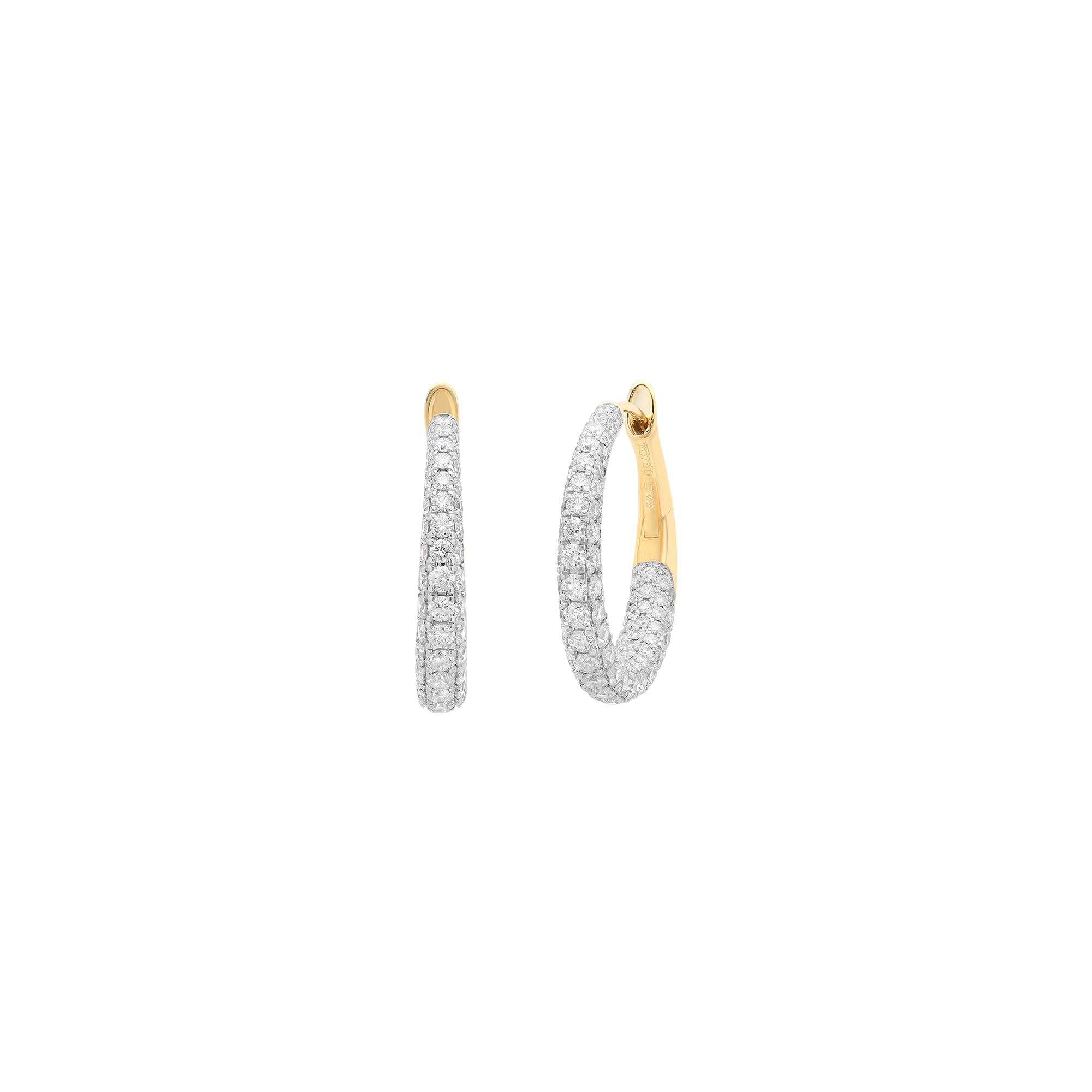 SW Gold & Diamond Pave Hoops