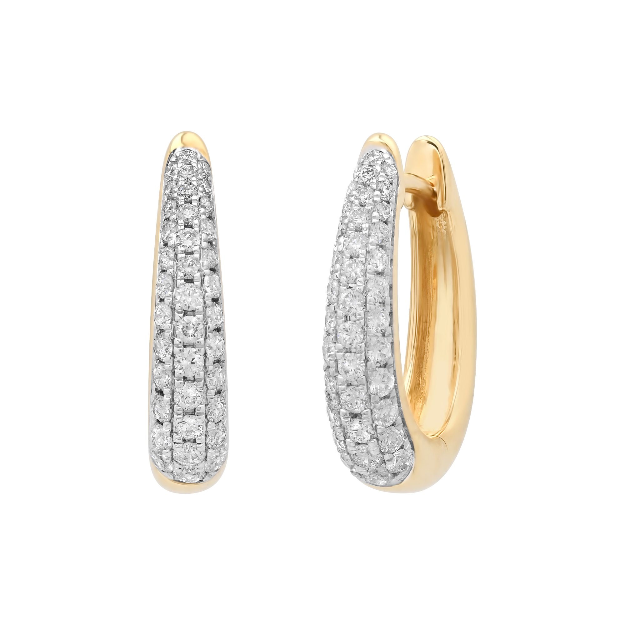 SW Gold & Diamond Pave Petite Hoops