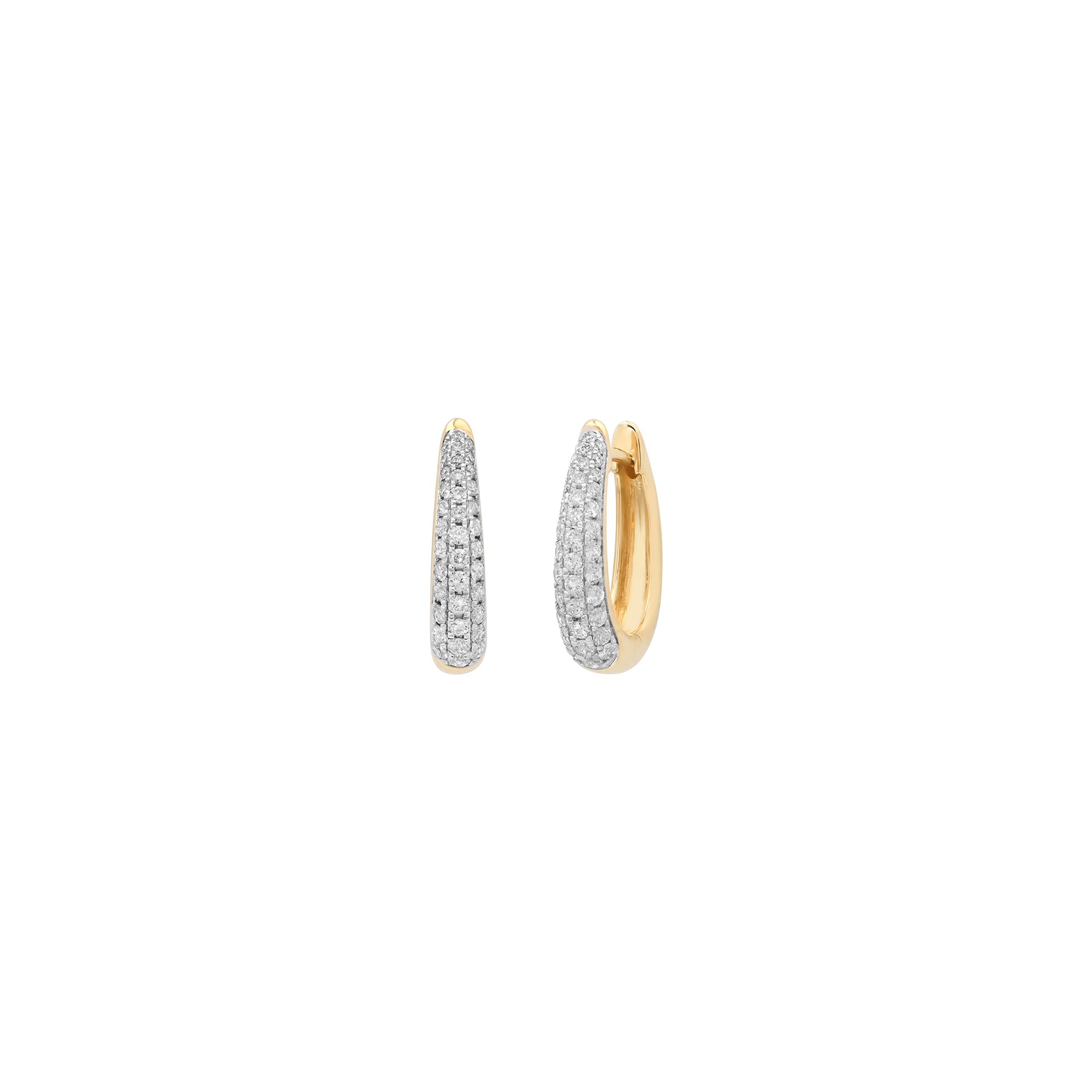 SW Gold & Diamond Pave Petite Hoops