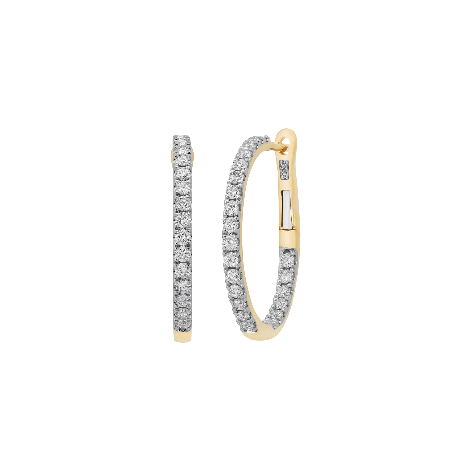 SW Gold & Diamond Round Pettite Eternity Hoops