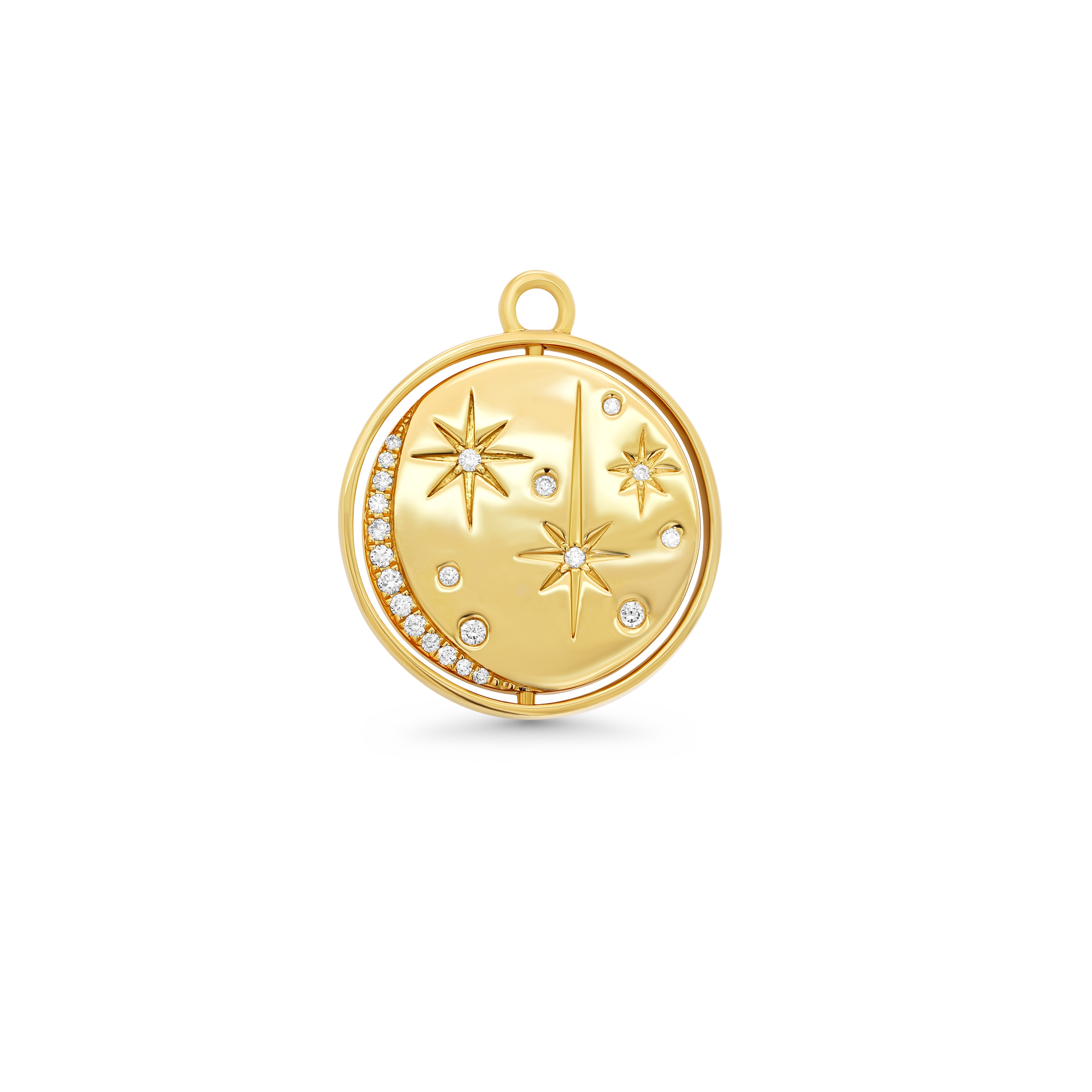 SW Gold & Diamond Sun and Moon Charm