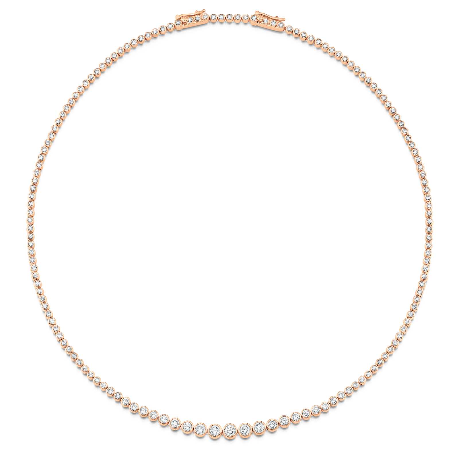 Isadora Round Bezel Diamond and Gold Choker Necklace
