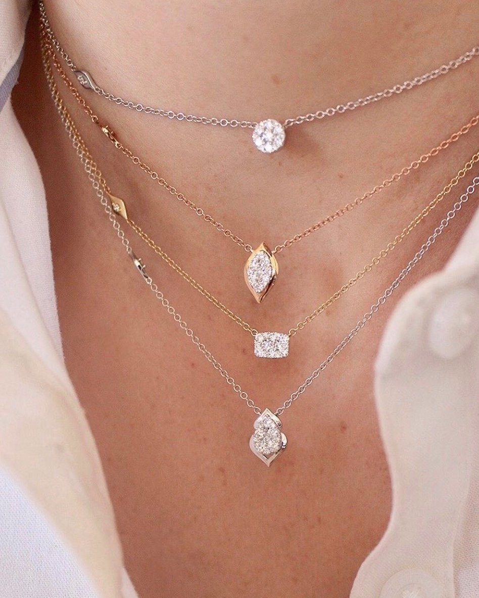 Reverie Marquise Diamond Cluster Necklace