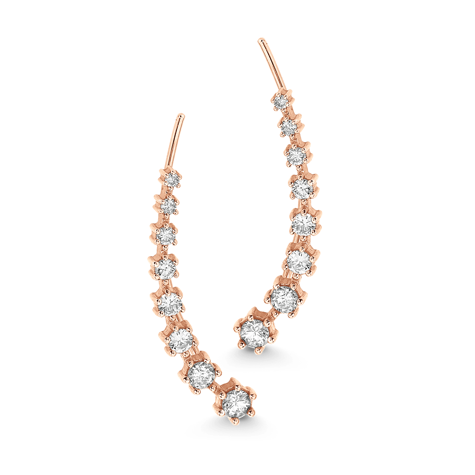 Dujour Eight Diamond Ear Crawler Earrings