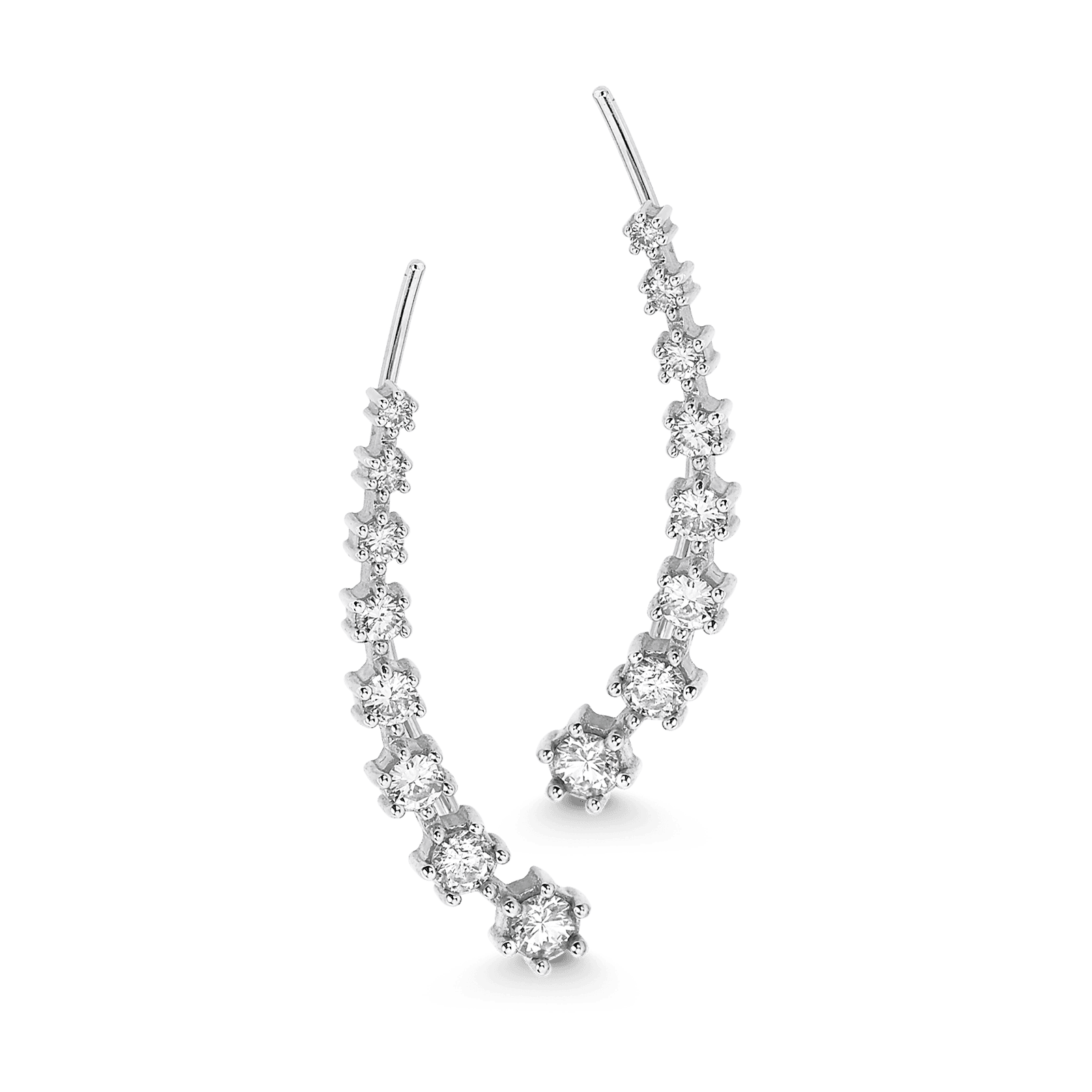 Dujour Eight Diamond Ear Crawler Earrings