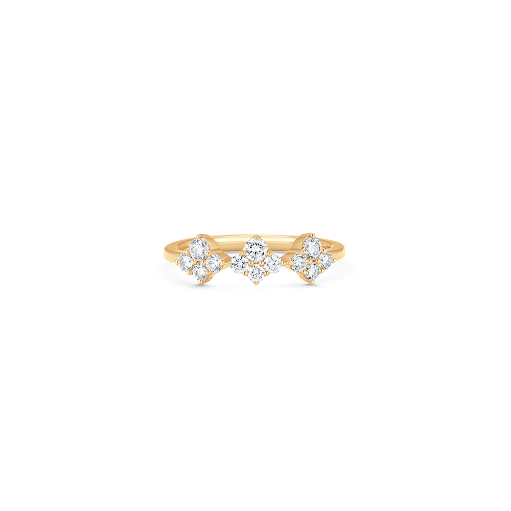 Dujour Gold and Diamond Four-Cluster Ring