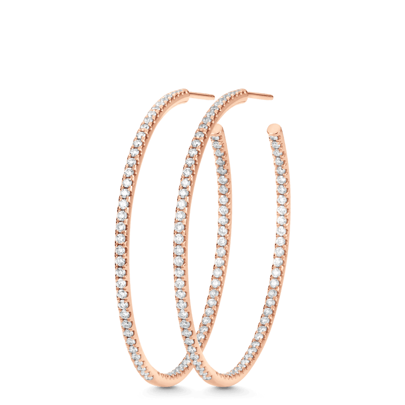 Veena Inside-out Small Diamond Hoop Earrings