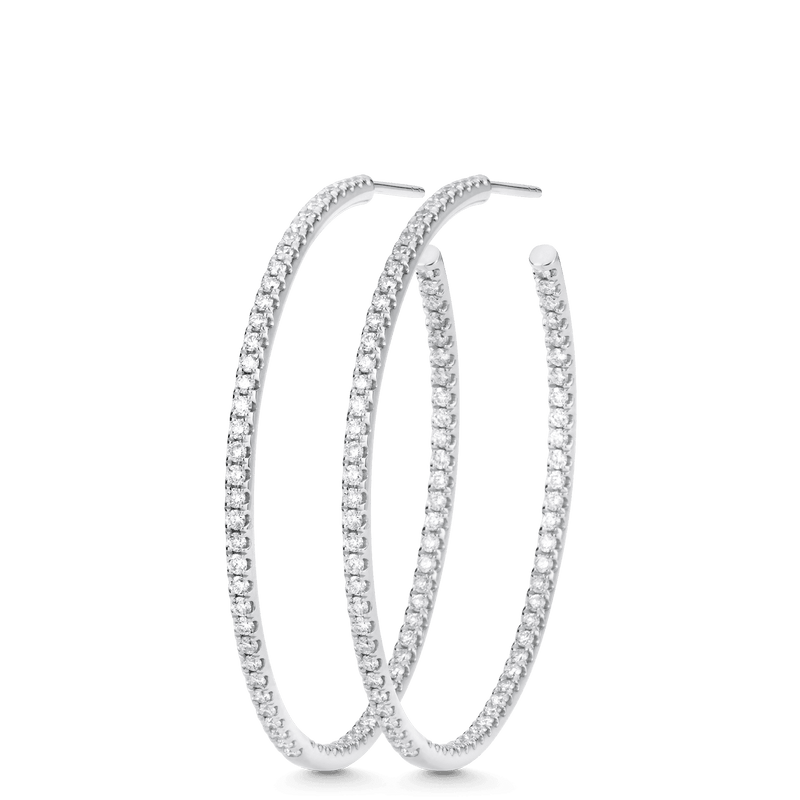 Veena Inside-out Small Diamond Hoop Earrings