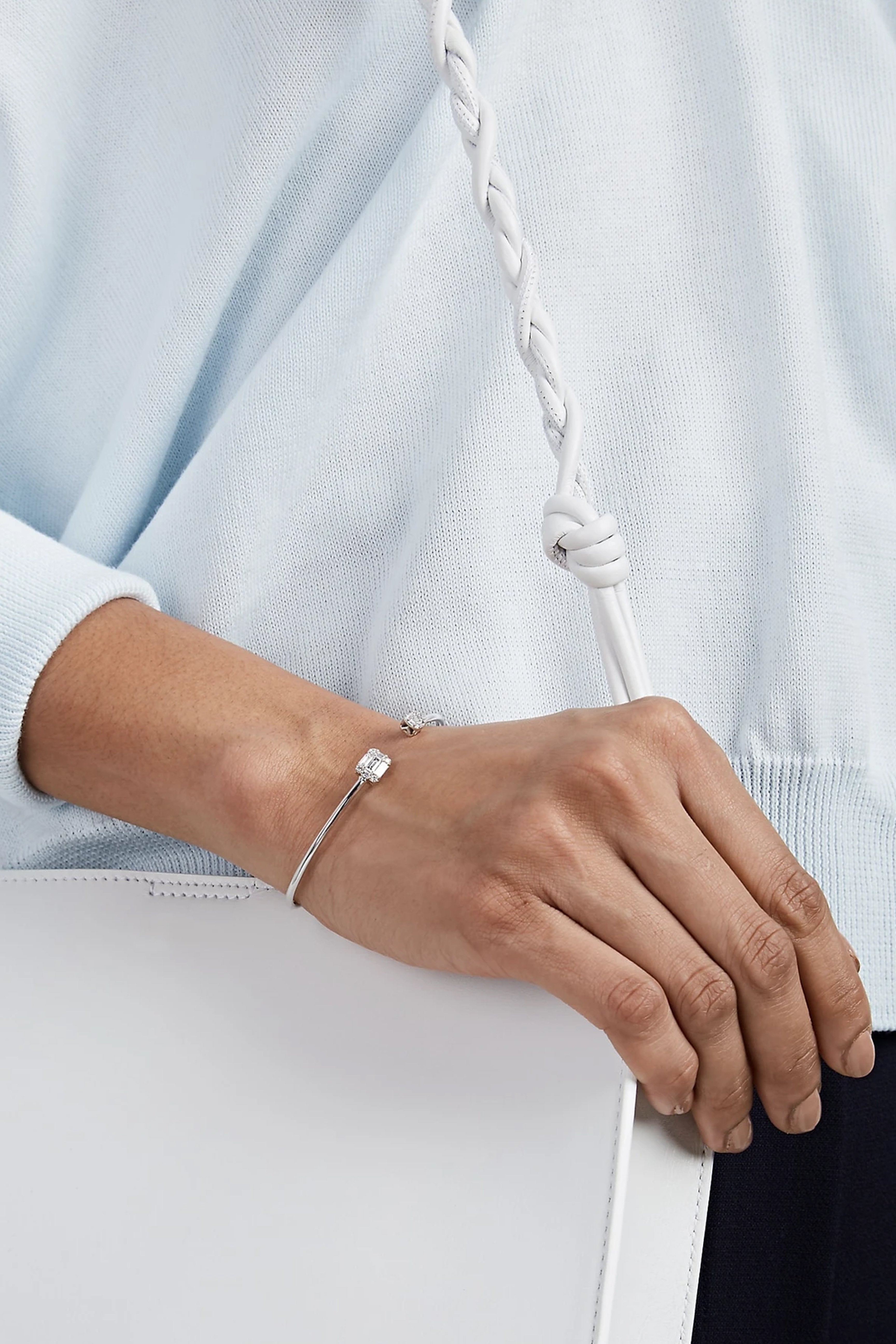 Illusion Emerald Bangle Cuff Bracelet