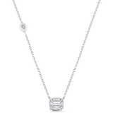Illusion Emerald Cut Diamond Necklace