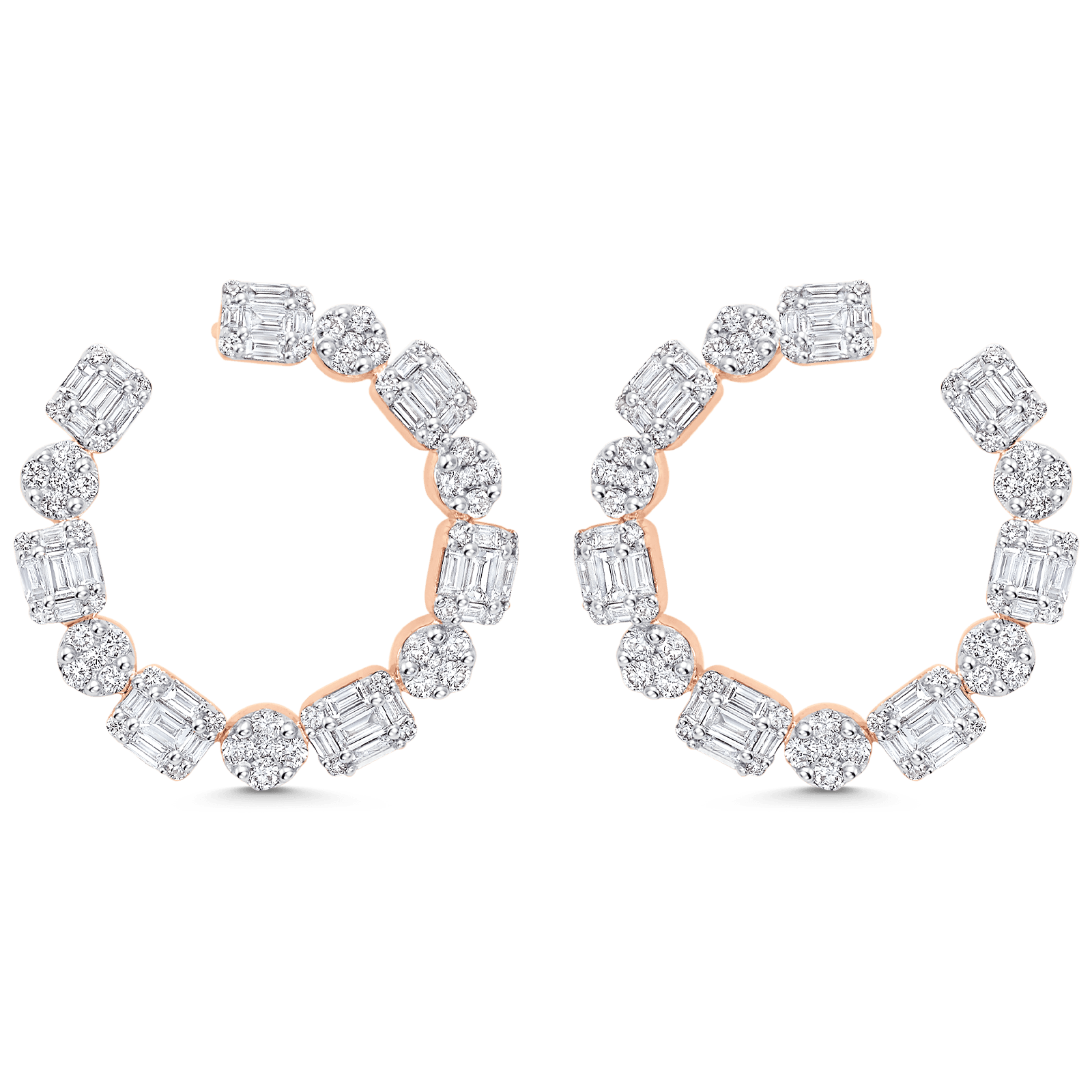 Illusion Diamond Hoop Earrings