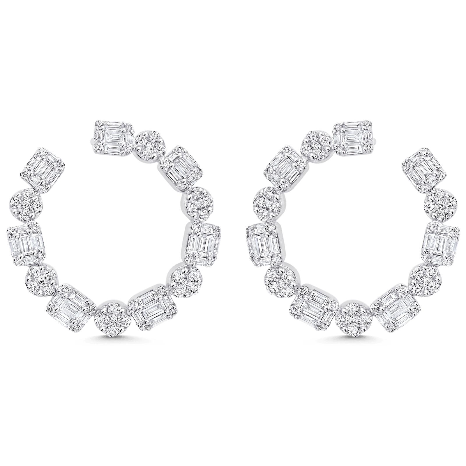 Illusion Diamond Hoop Earrings