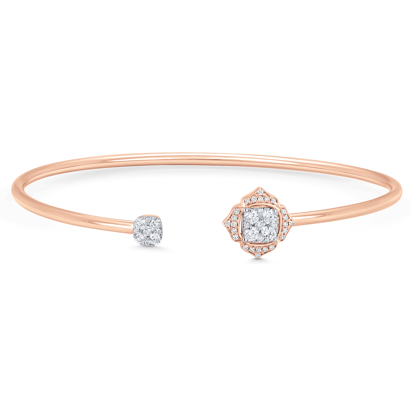 Leela Cushion Gold Cuff Bangle