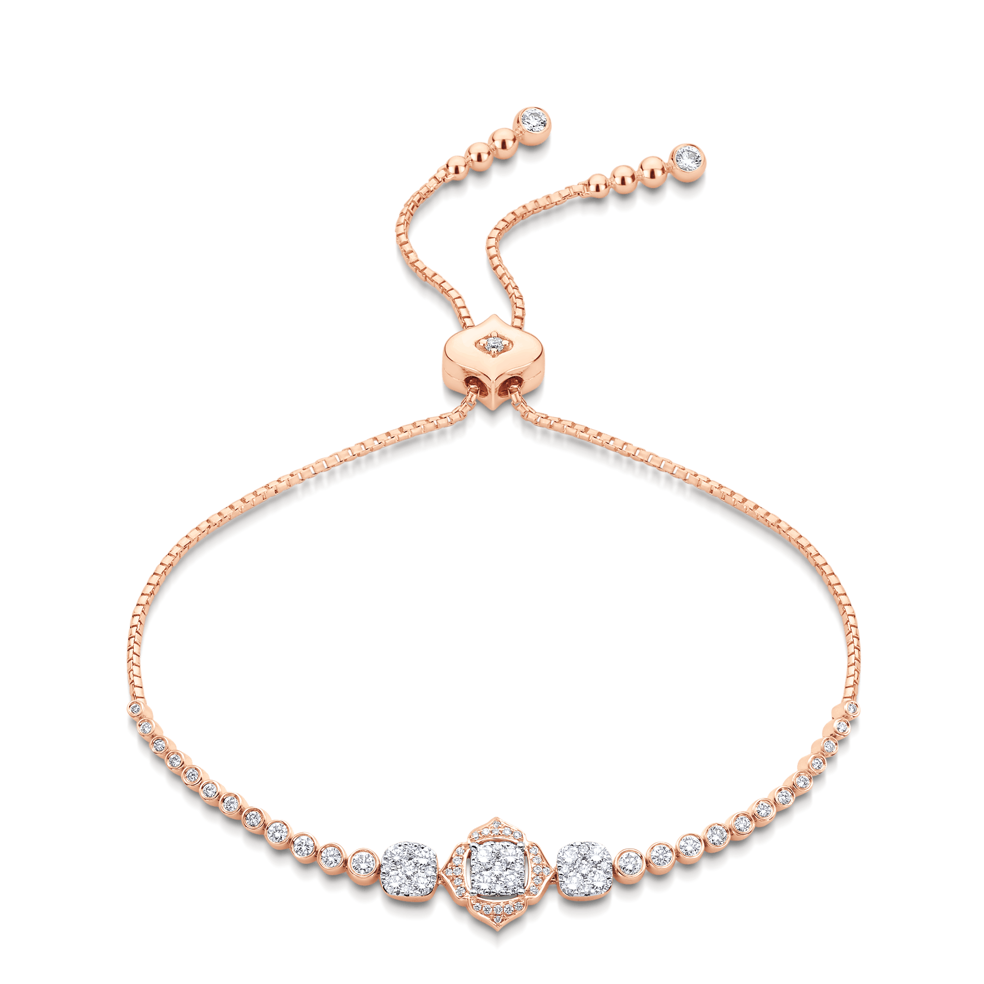 Leela Cushion Bezel Set Diamond Bolo Bracelet