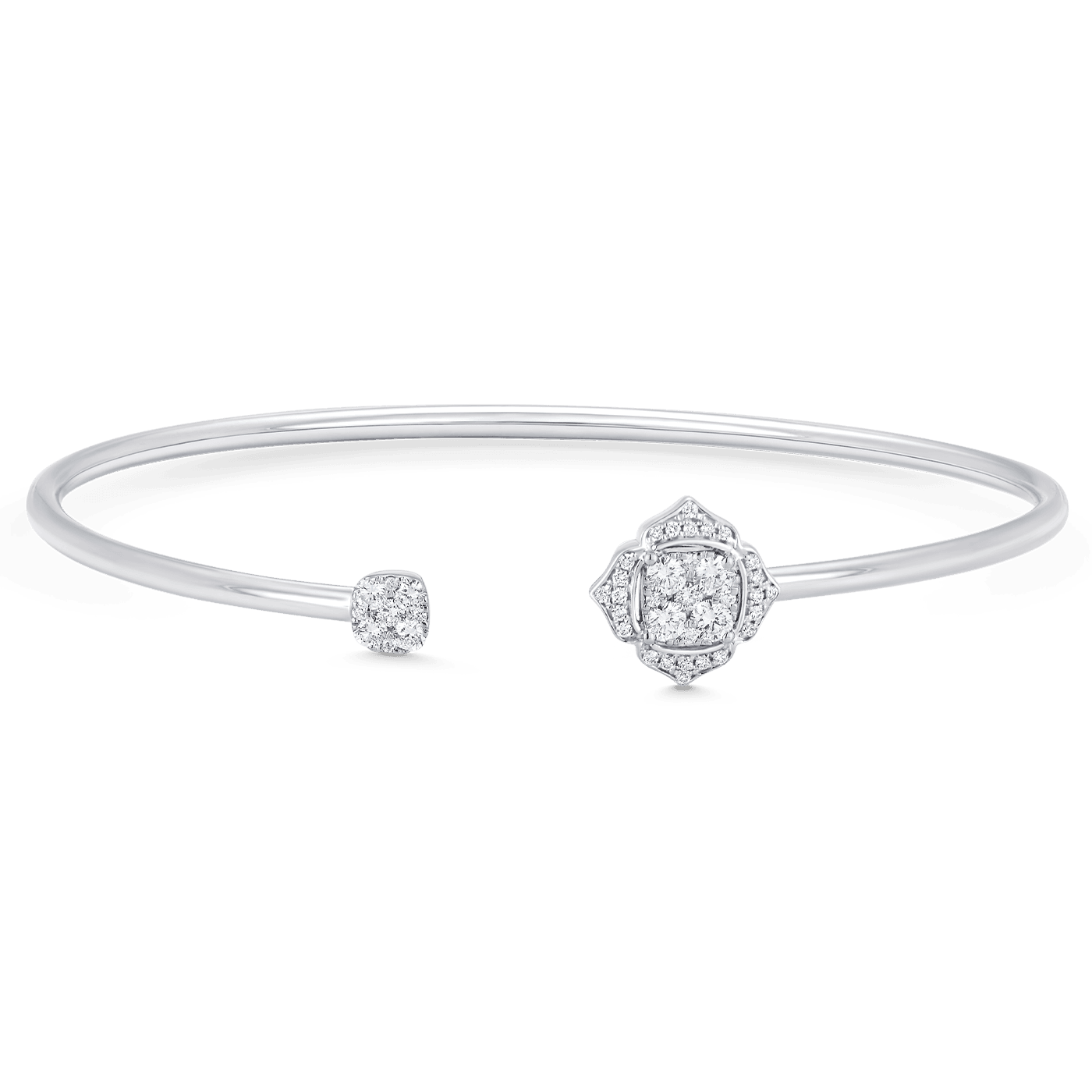 Leela Cushion Gold Cuff Bangle