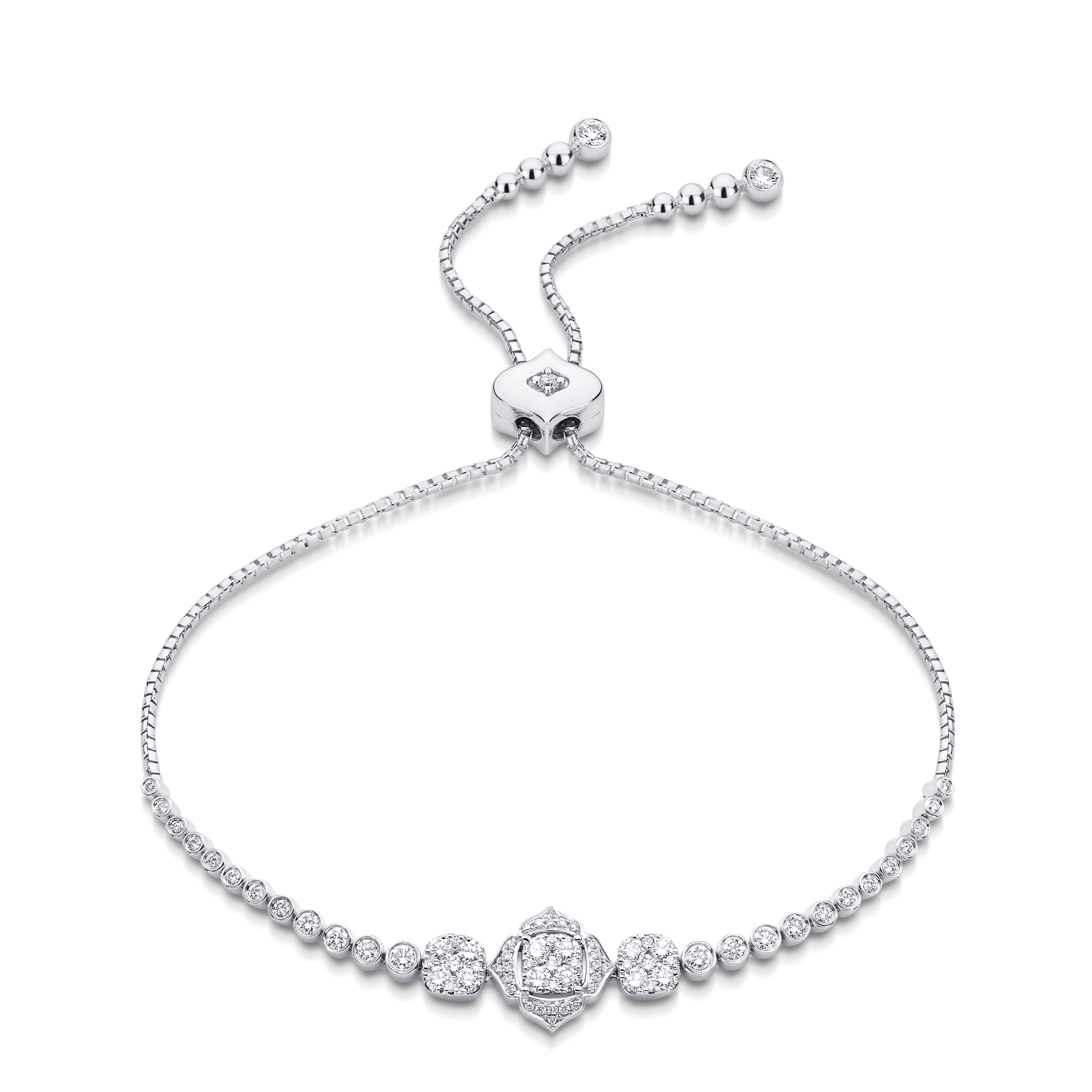 Leela Cushion Bezel Set Diamond Bolo Bracelet