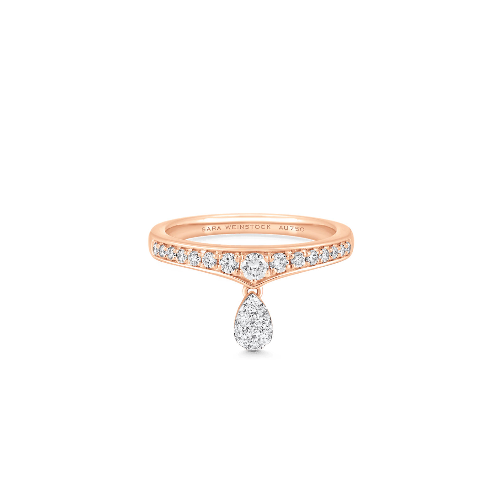 Lucia Pear Shaped Diamond Cluster Taj Ring