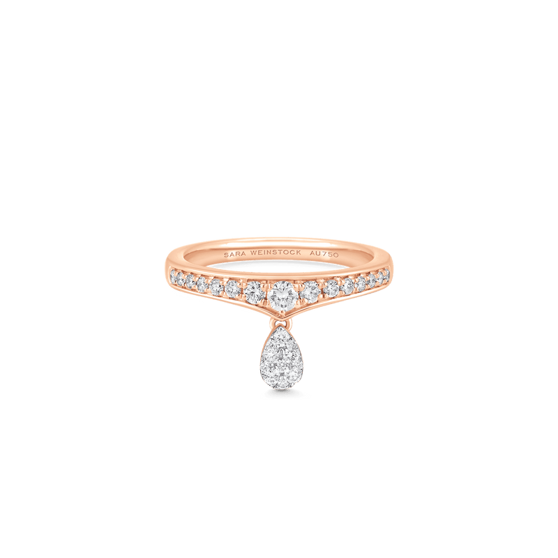 Lucia Pear Shaped Diamond Cluster Taj Ring