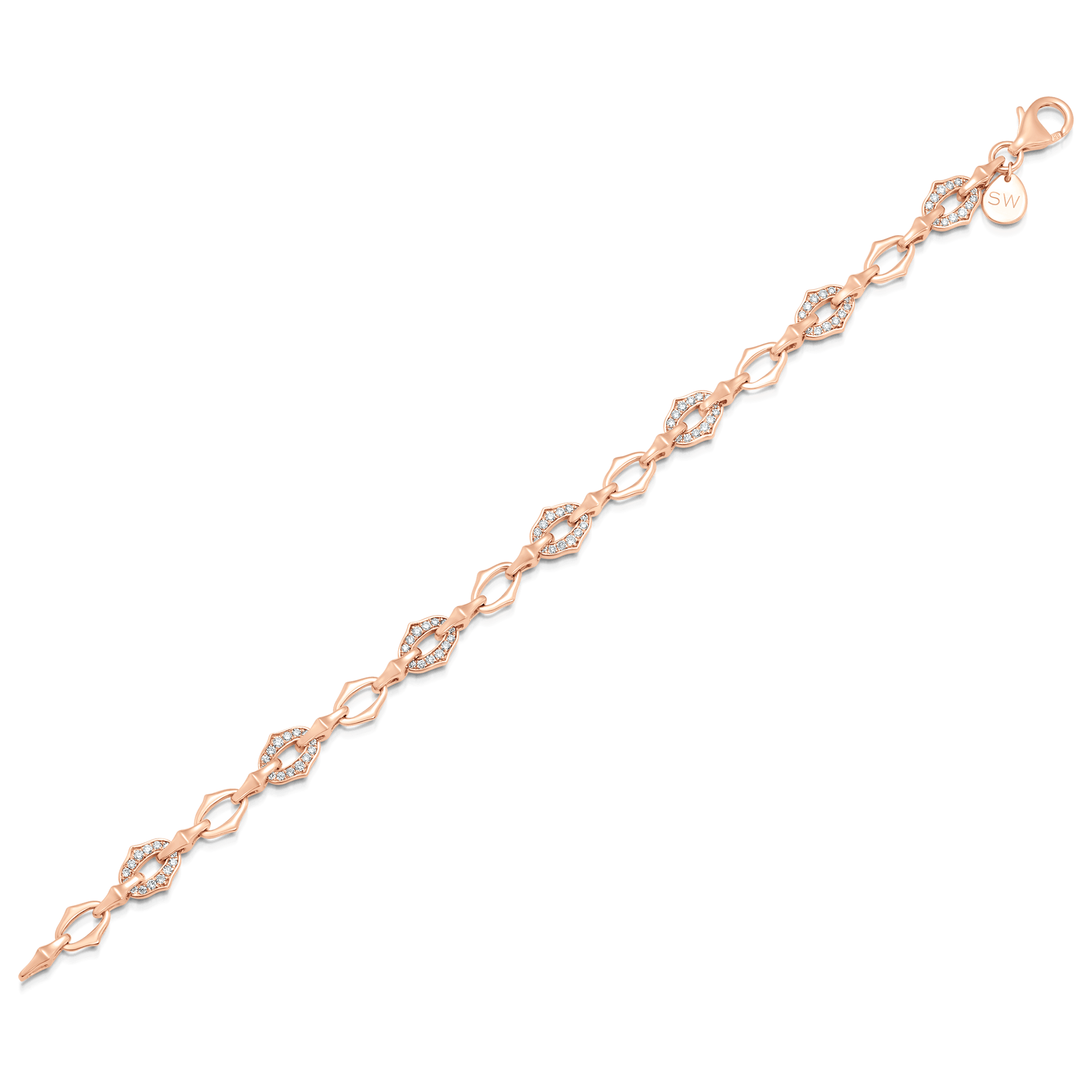 Lucia Chain & Pave Diamond Bracelet