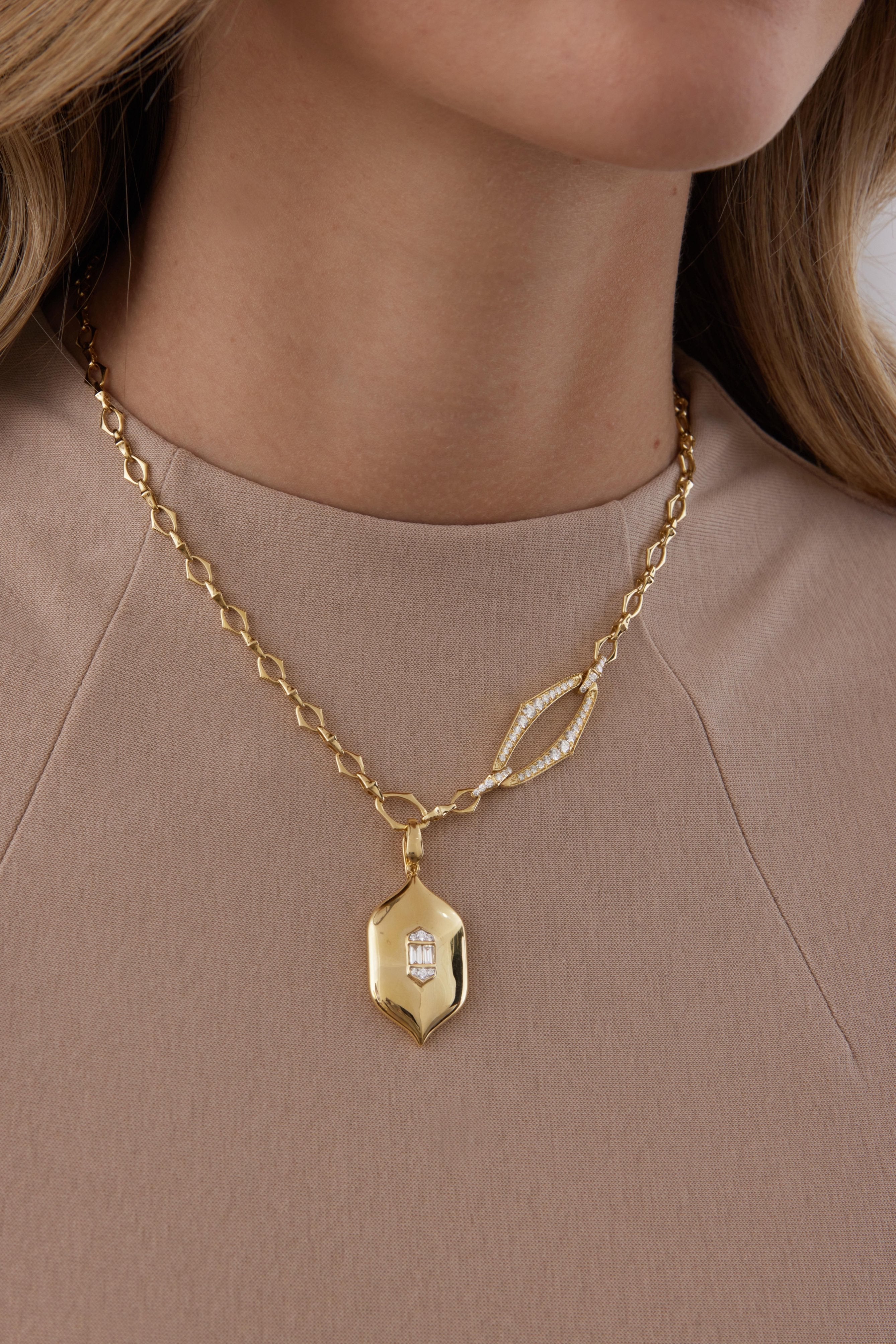 Aurora Illusion Large Taj Pendant Illusion Necklace