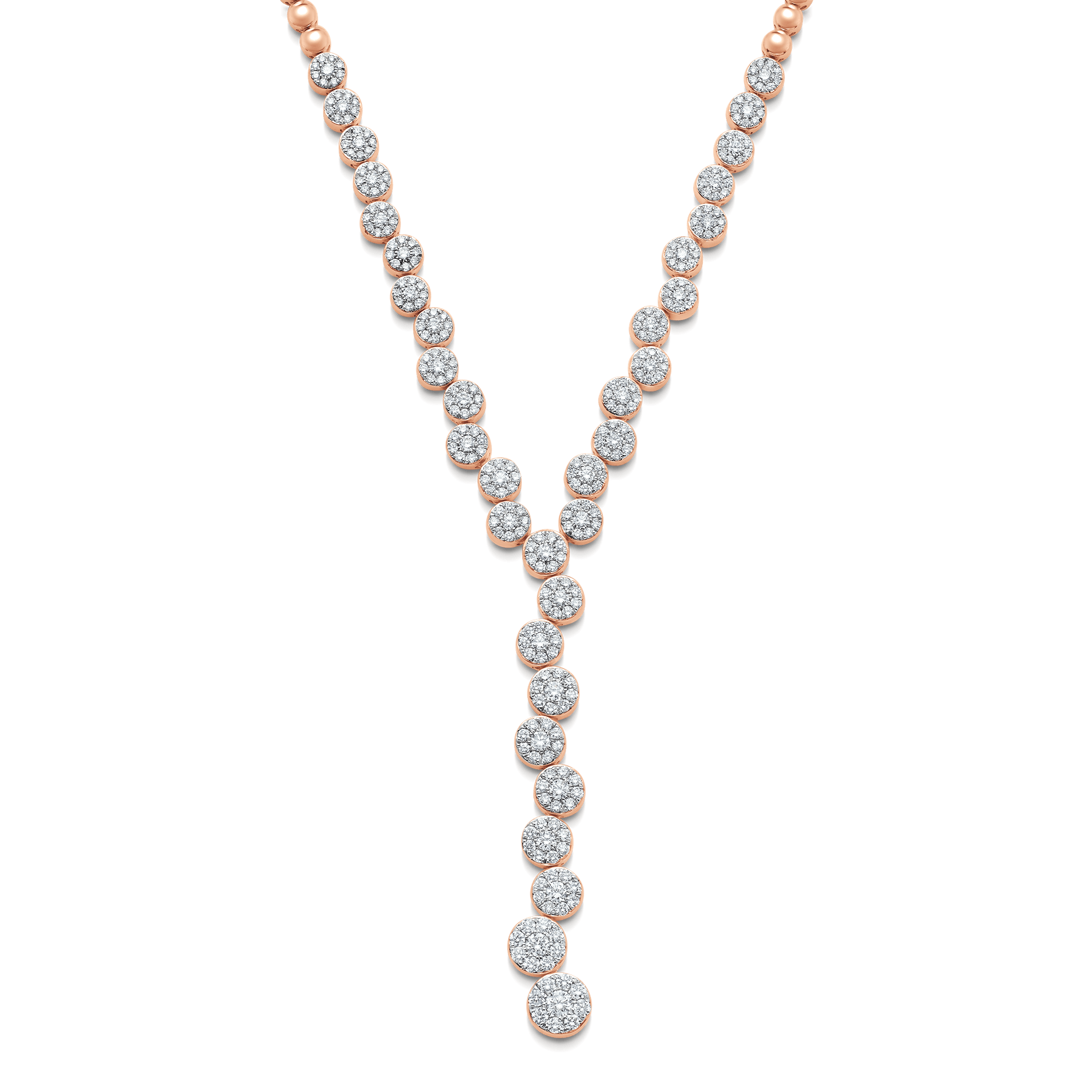 Muna Diamond Cluster Lariat Drop Necklace