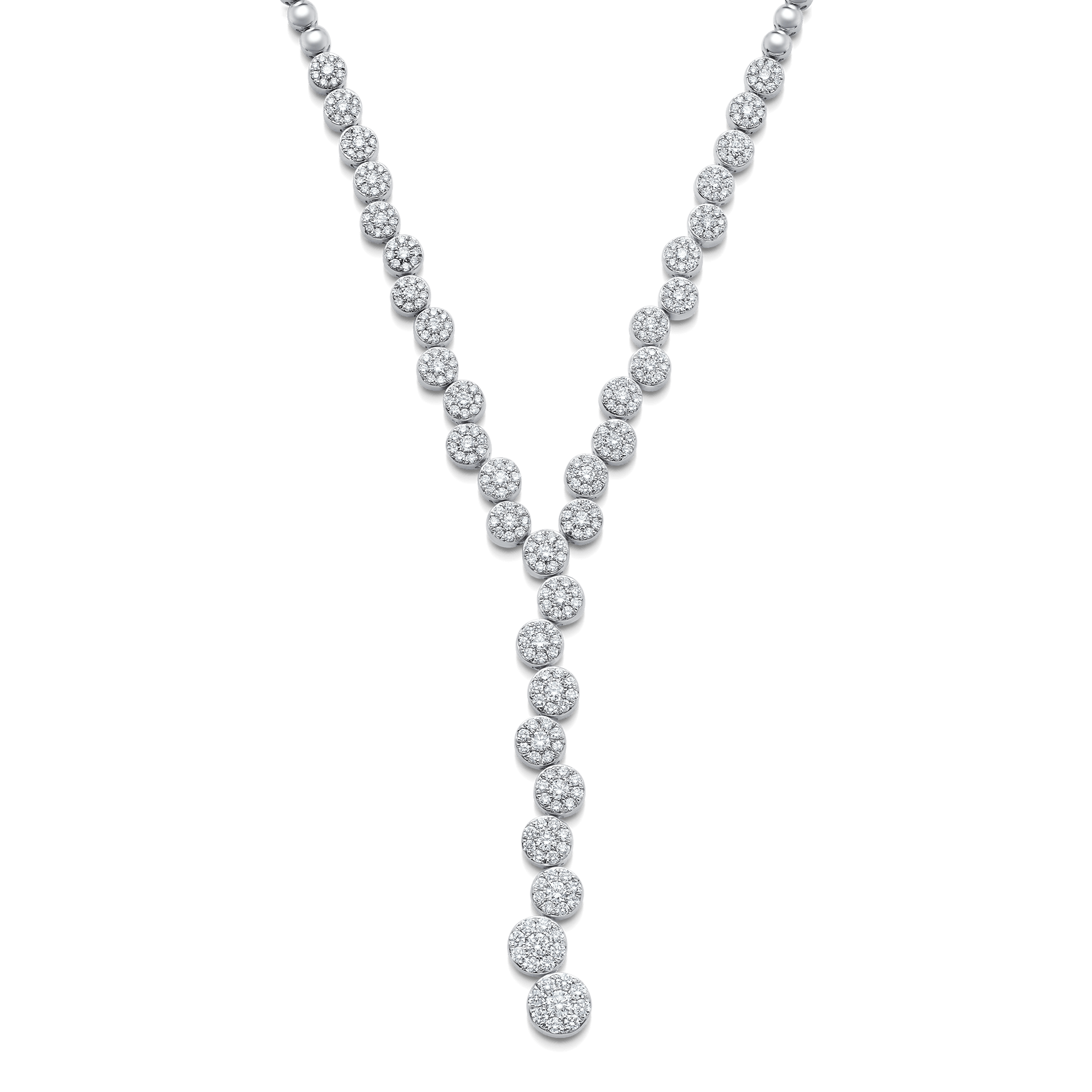 Muna Diamond Cluster Lariat Drop Necklace