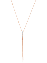 Nappa Diamond And Gold Tassel Necklace