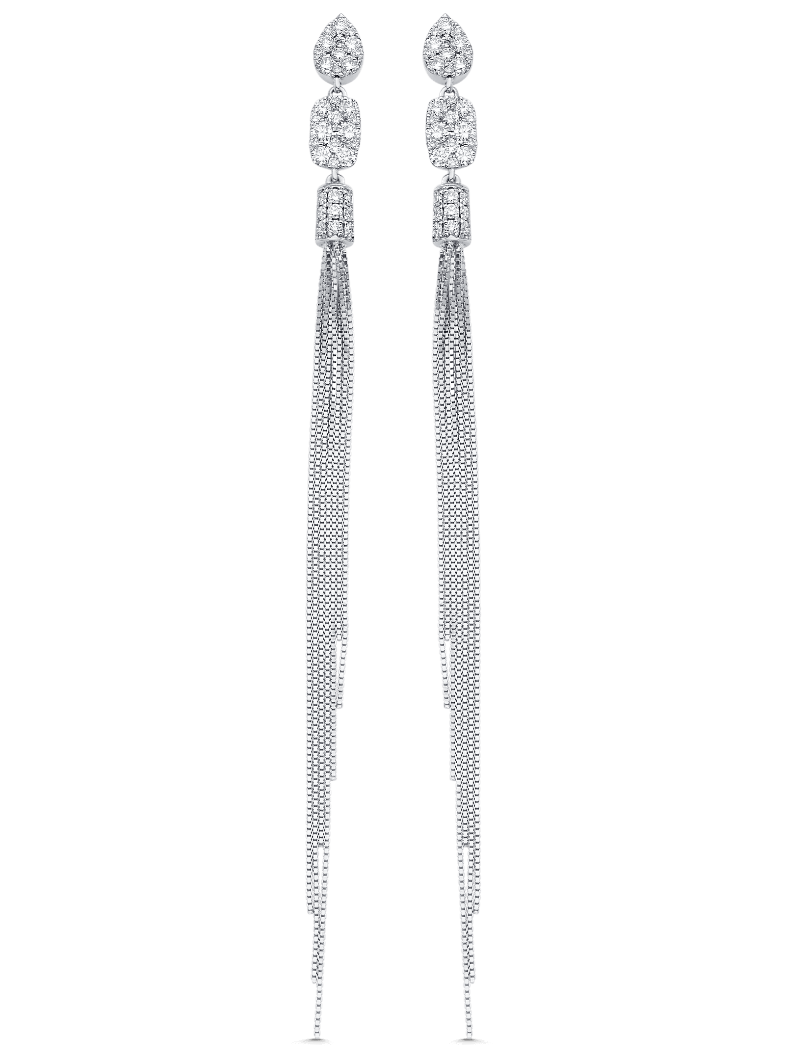 Nappa Pear Cushion Gold Tassel Earrings