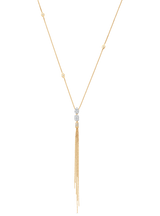 Nappa Diamond And Gold Tassel Necklace