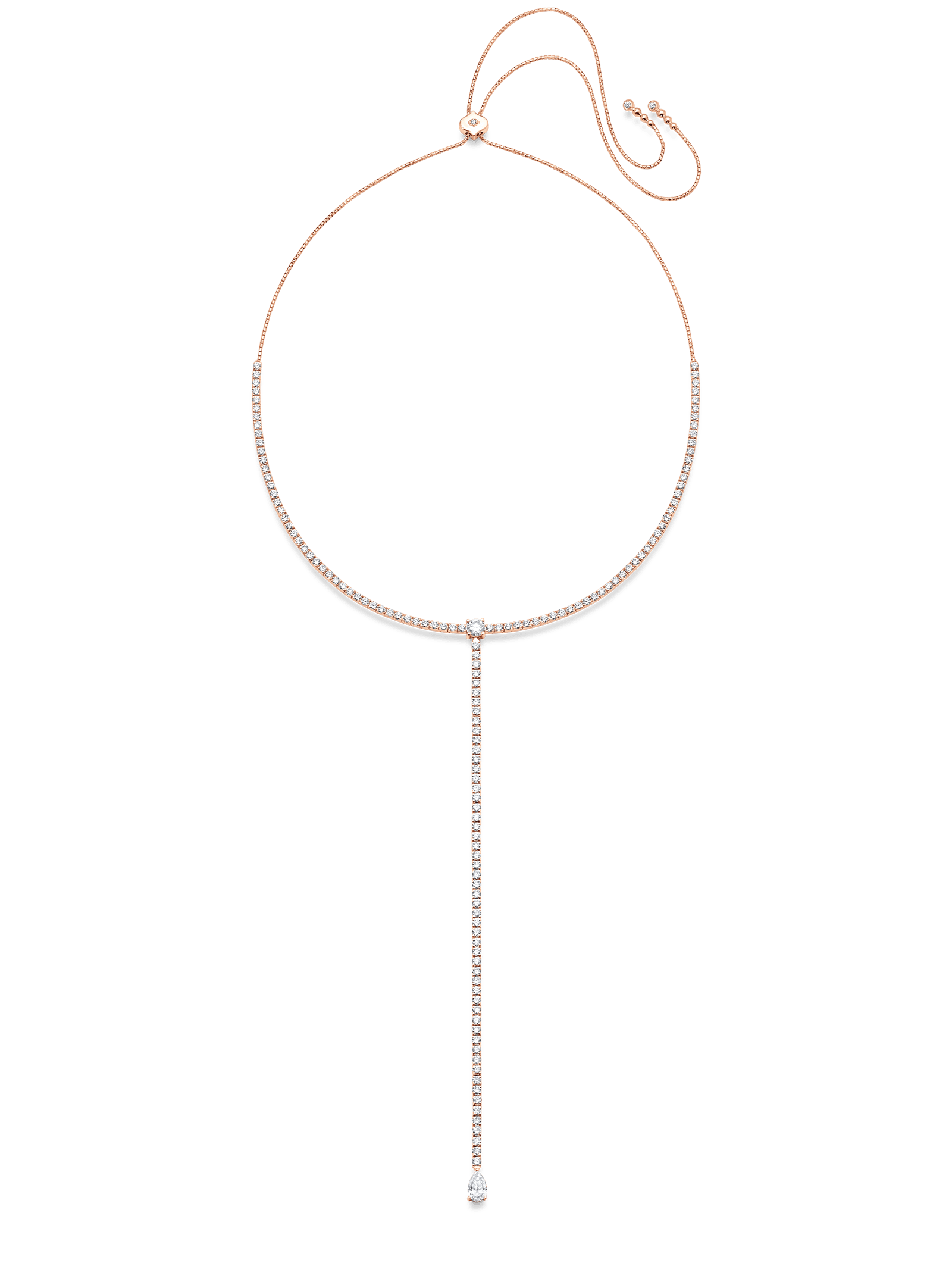 Purity Pear Diamond Bolo Necklace