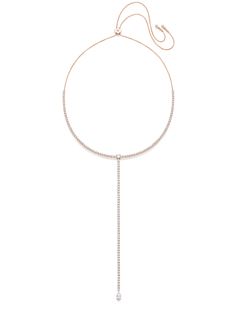 Purity Pear Diamond Bolo Necklace