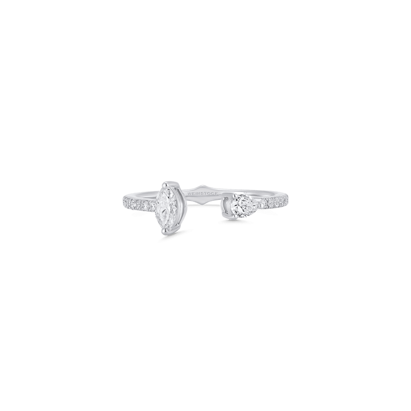 Purity Marquise Pear Stackable Diamond Open Ring