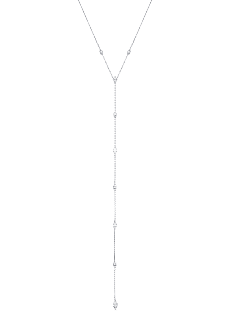 Purity Diamond Lariat Gold Chain Drop Necklace