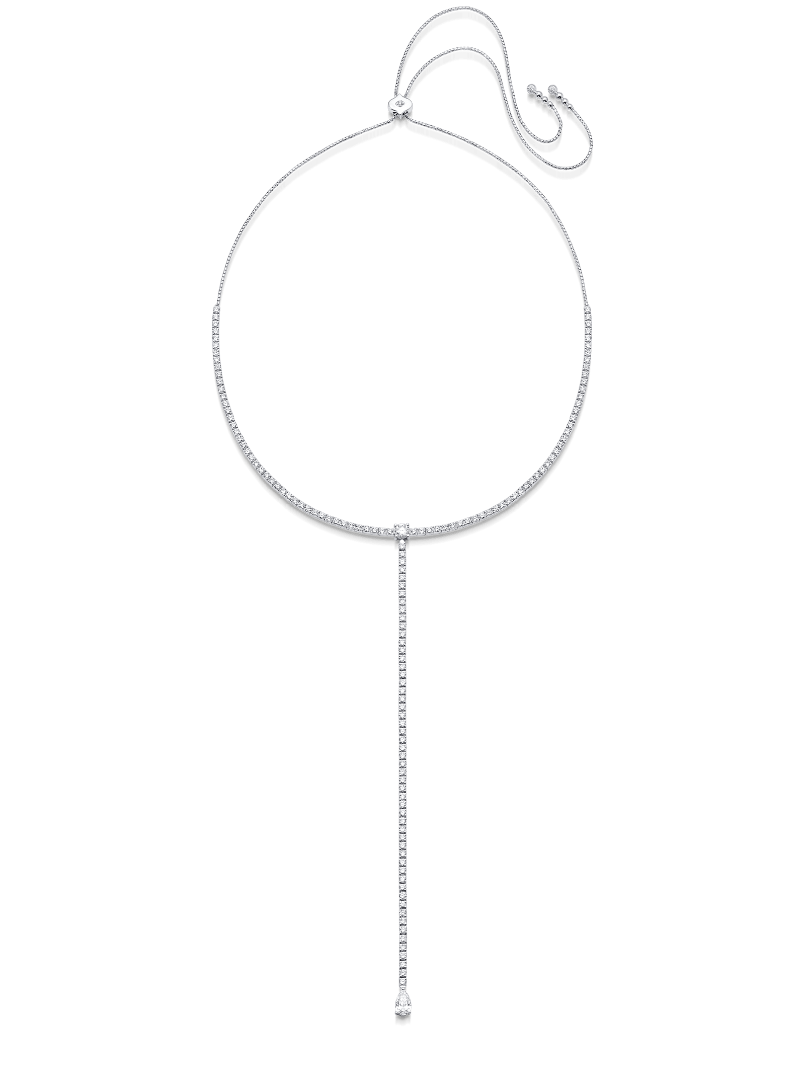 Purity Pear Diamond Bolo Necklace