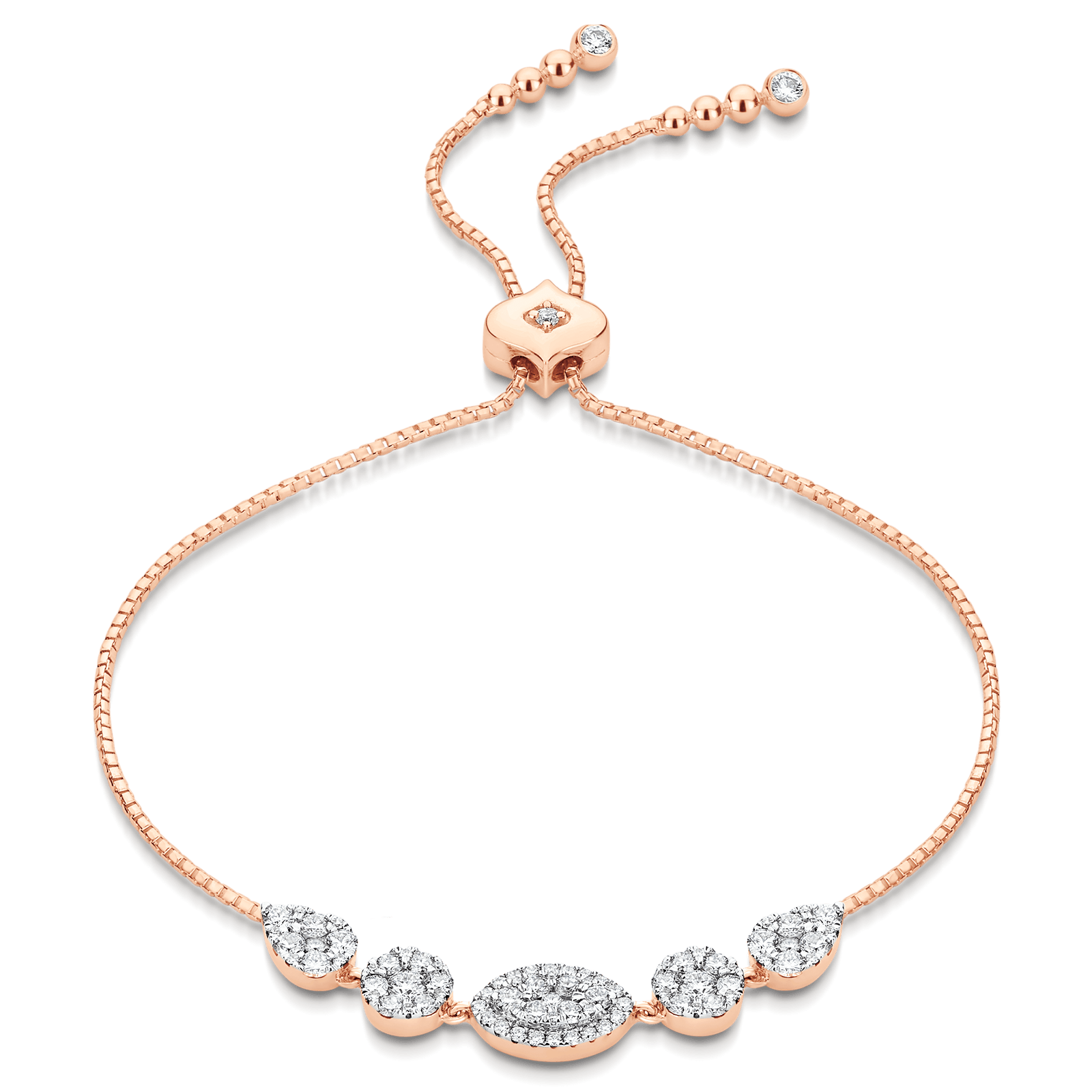 Reverie Marquise Round & Pear Diamond Bolo Bracelet