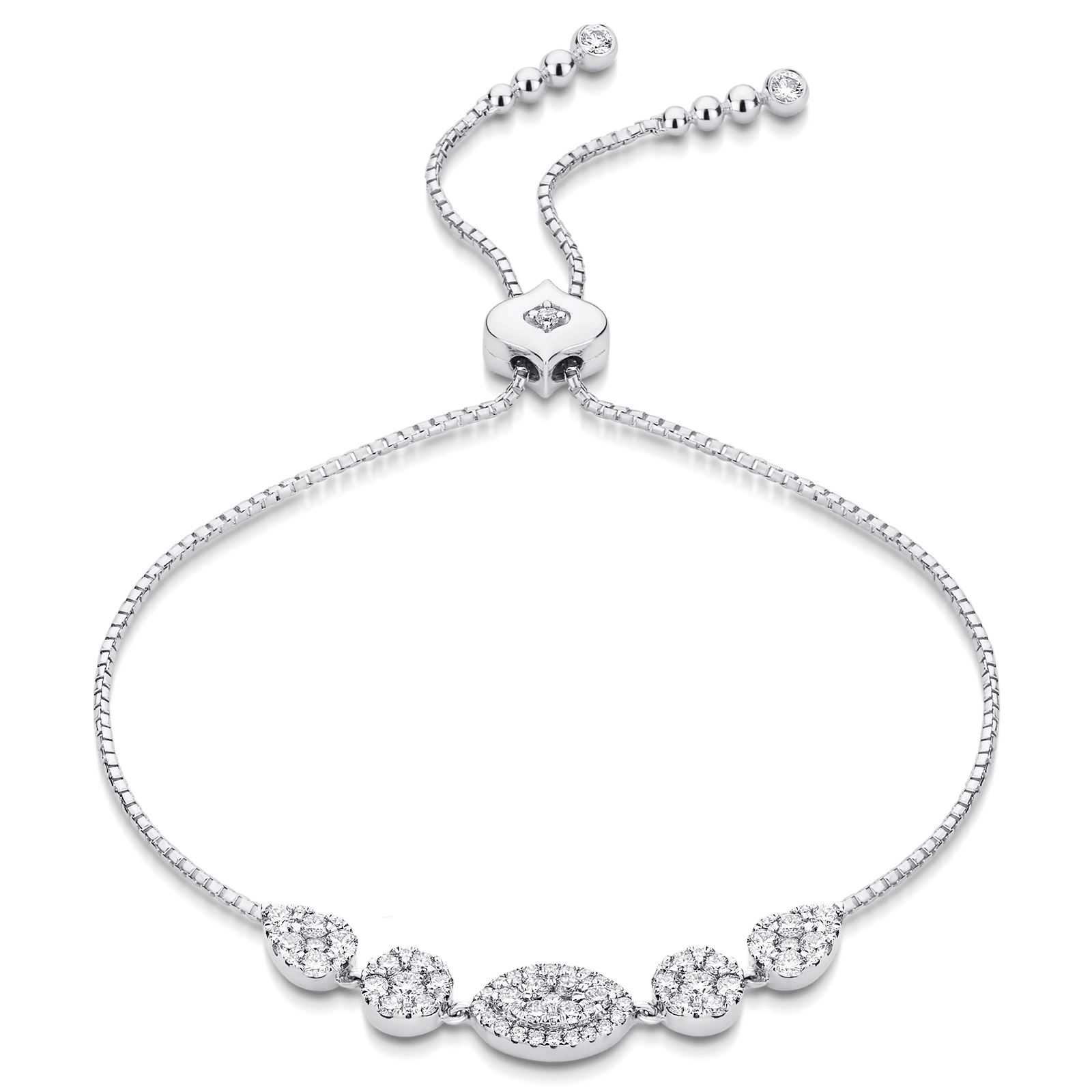 Reverie Marquise Round & Pear Diamond Bolo Bracelet
