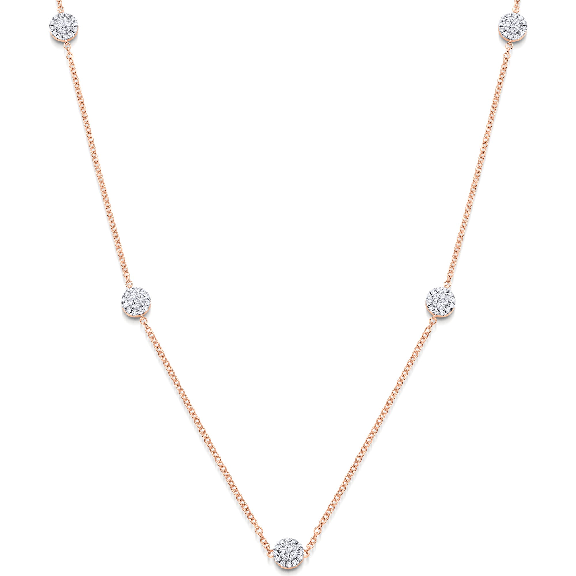 Reverie Round Diamond Cluster Necklace