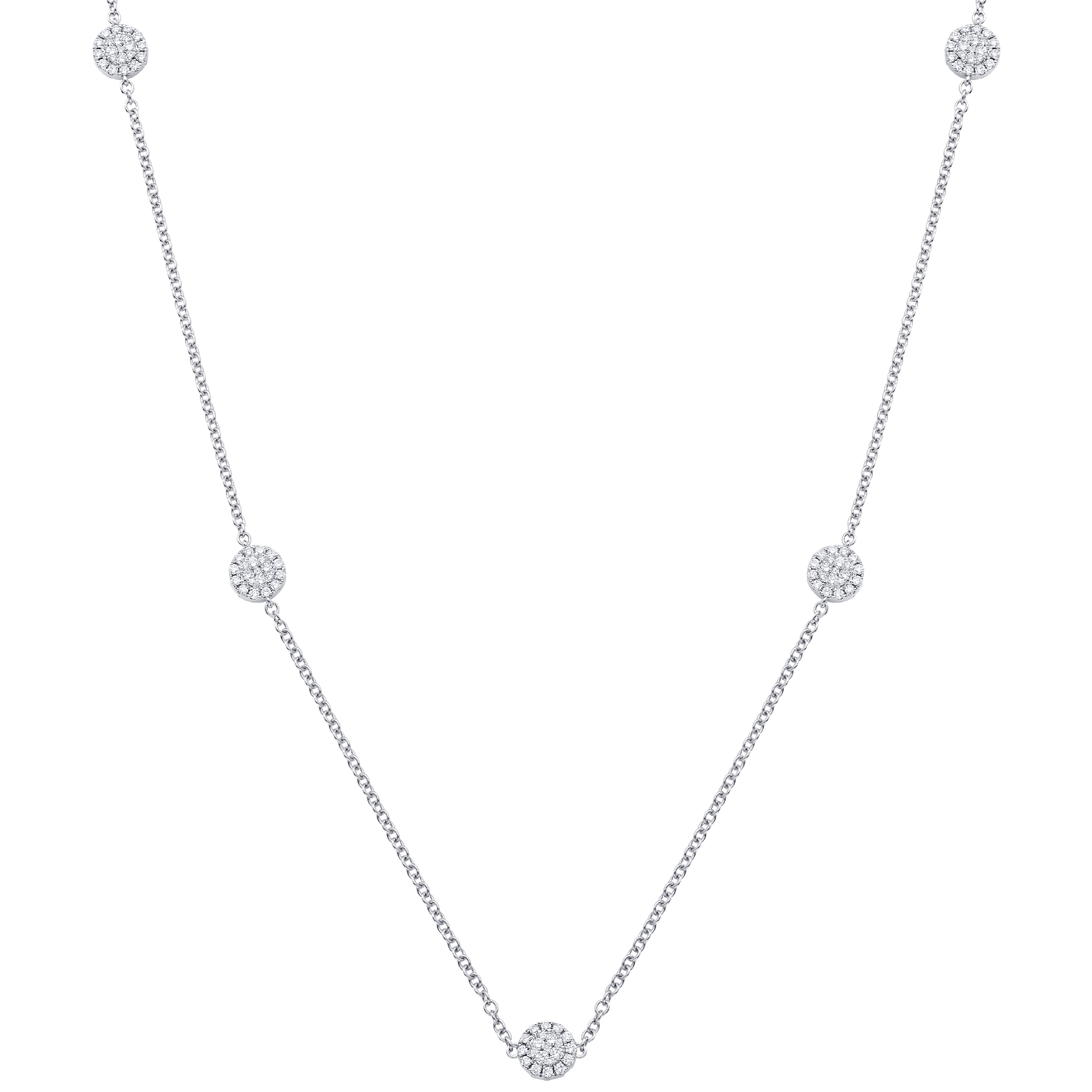 Reverie Round Diamond Cluster Necklace