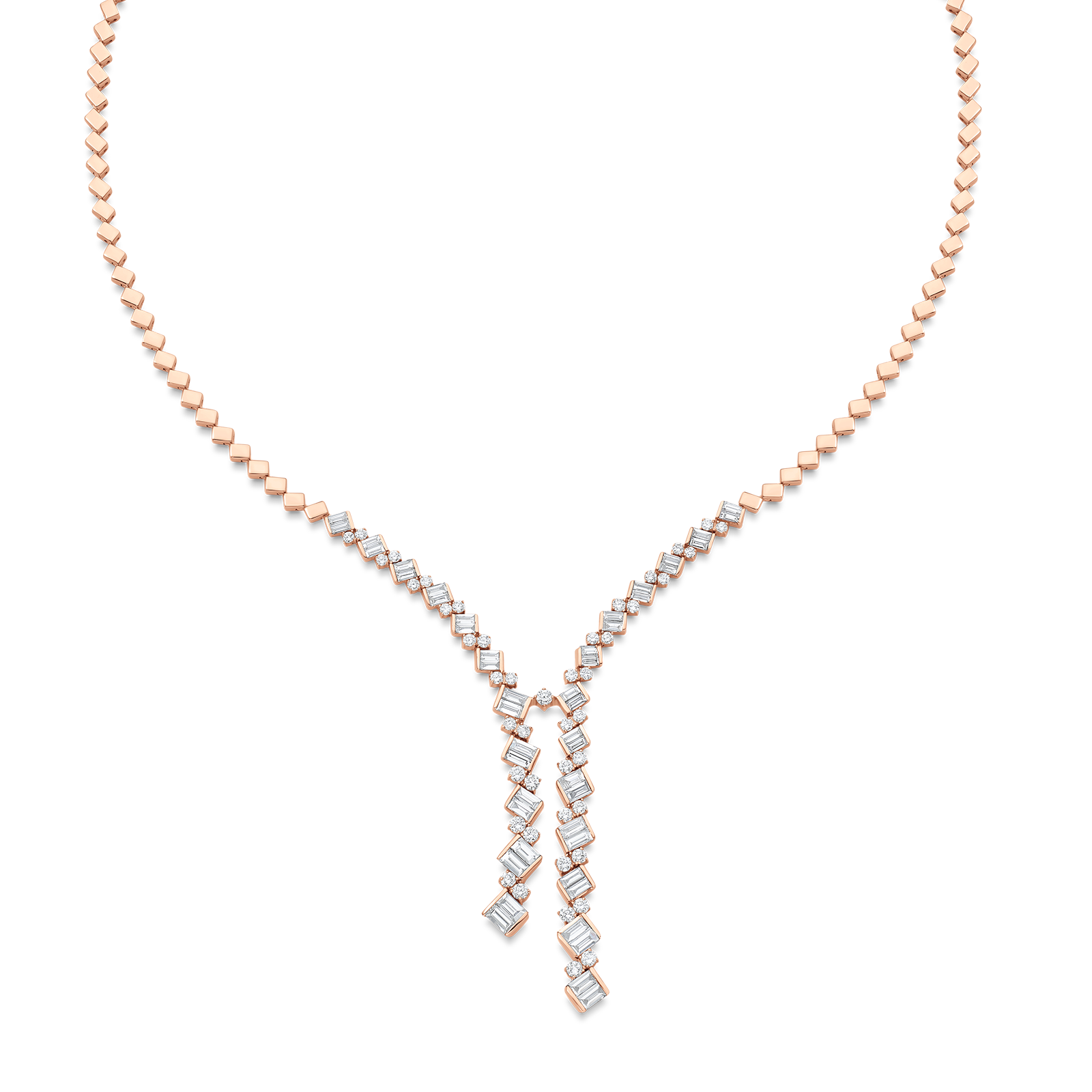Taj Braided Diamond Drop Necklace