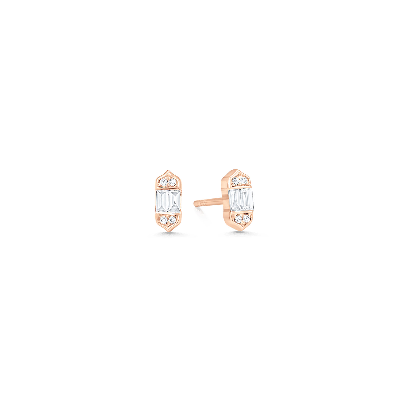 Taj Baguette Petite Diamond Stud Earrings
